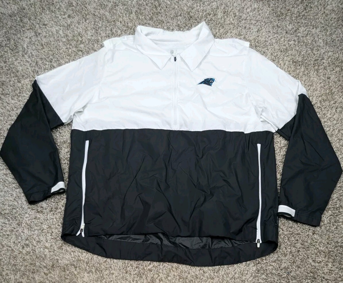 Nike Carolina Panthers Windbreaker Mens XL White Black On Field