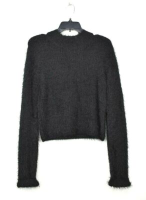 Love By Design Womens Black Eyelash Knit Construction Sweater Mock Neck XL