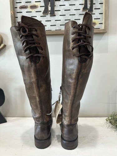Bed Stu Stiefel Damen 6 braun Manchester hoch Schnürung Leder Reiten abgenutzt - Bild 5 von 11
