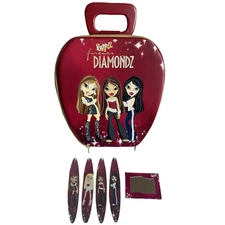 Bratz Forever Diamondz Zip Up Cosmetic Case Bag 2006 Nail Filer + Mirror (Read)