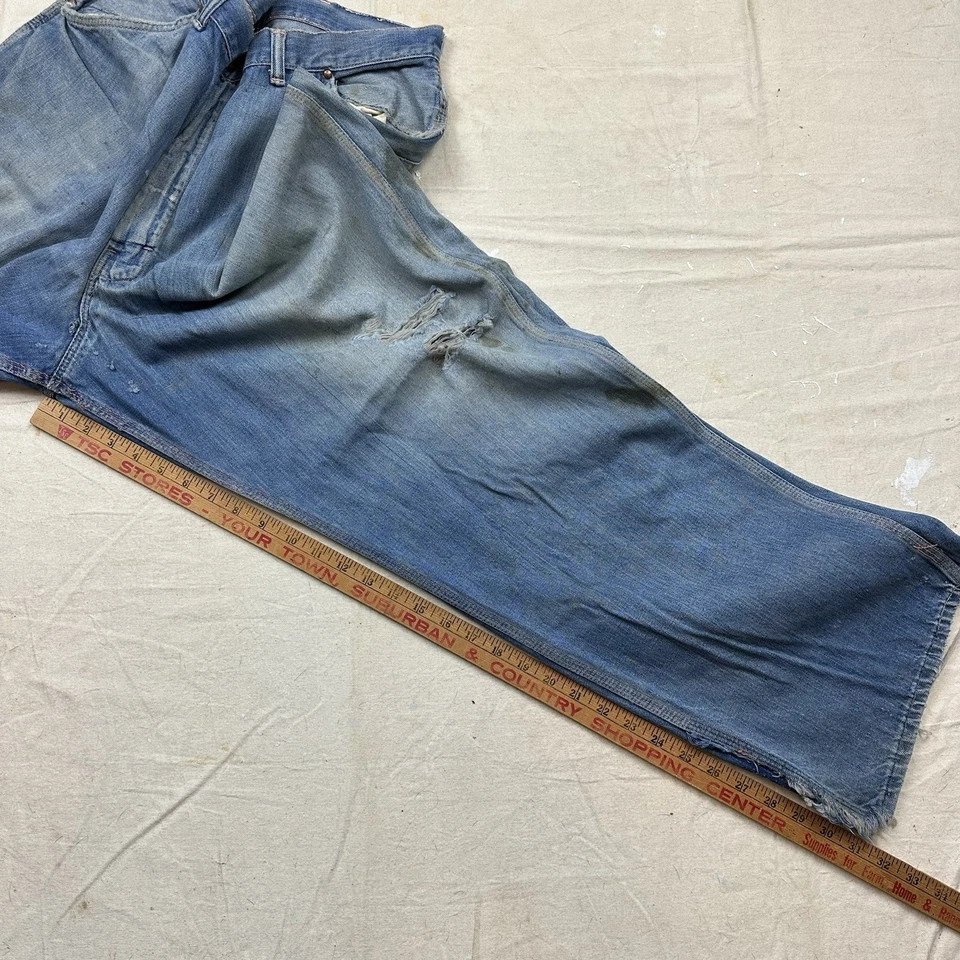 Pantalones de mezclilla Big Mac Carpenter vintage años 50 sanforizados para hombre 36x32 granja desgastados Foto 3 de 4