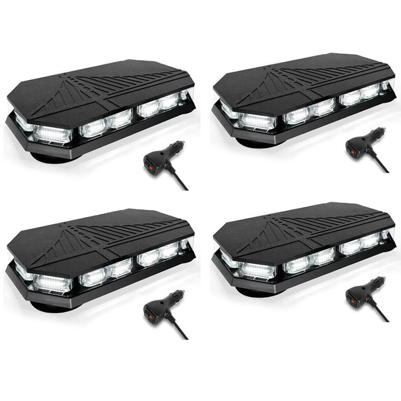 4pcs 14.5“ Roof Top Emergency Strobe Light 102LED Magnetic Warning Caution Light