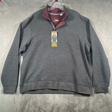 Orvis Signature Sweatshirt Mens XXL Dark Charcoal Fleece 1/4 Zip Snap Sweater