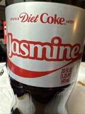 Share A Coke with   Jasmine    2025 Personalized Gift Coca Cola Bottle 20oz Diet