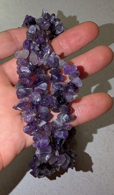 Handgefertigte runde Form lila großer Edelstein Amethyst 21'' Zoll Perlen Halskette Schmuck