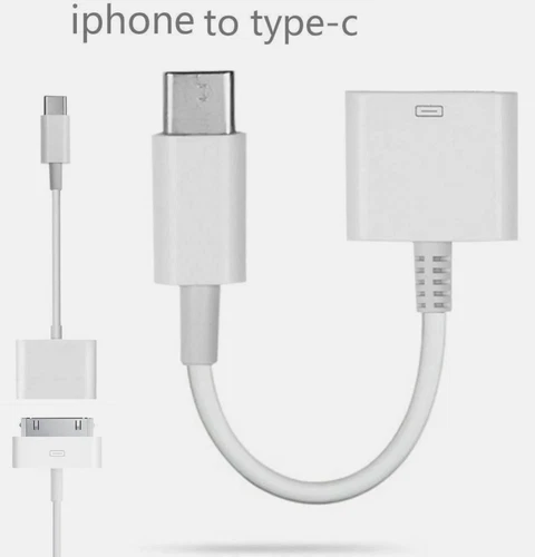 Old iPhone 4S 30pin Female to Type C (USB-C) Male Charger Adapter Cable