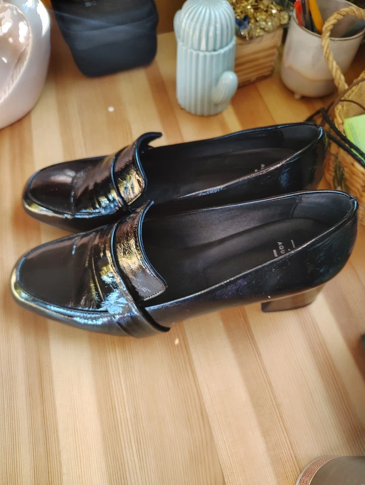 Mocasines de tacón Aquatalia Tamry de charol resistentes a la intemperie 2,00 pulgadas talla 8,5 Foto 2 de 4