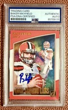 Baker Mayfield Cleveland Browns Rookie Gridiron Kings Signed PSA Slab Card. rookie card picture