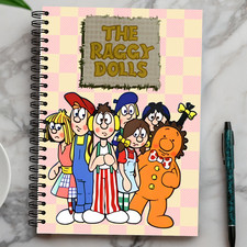 Raggy Dolls Retro TV A5 Notebook Lined Journal Glossy Cover Notepad Gift Idea