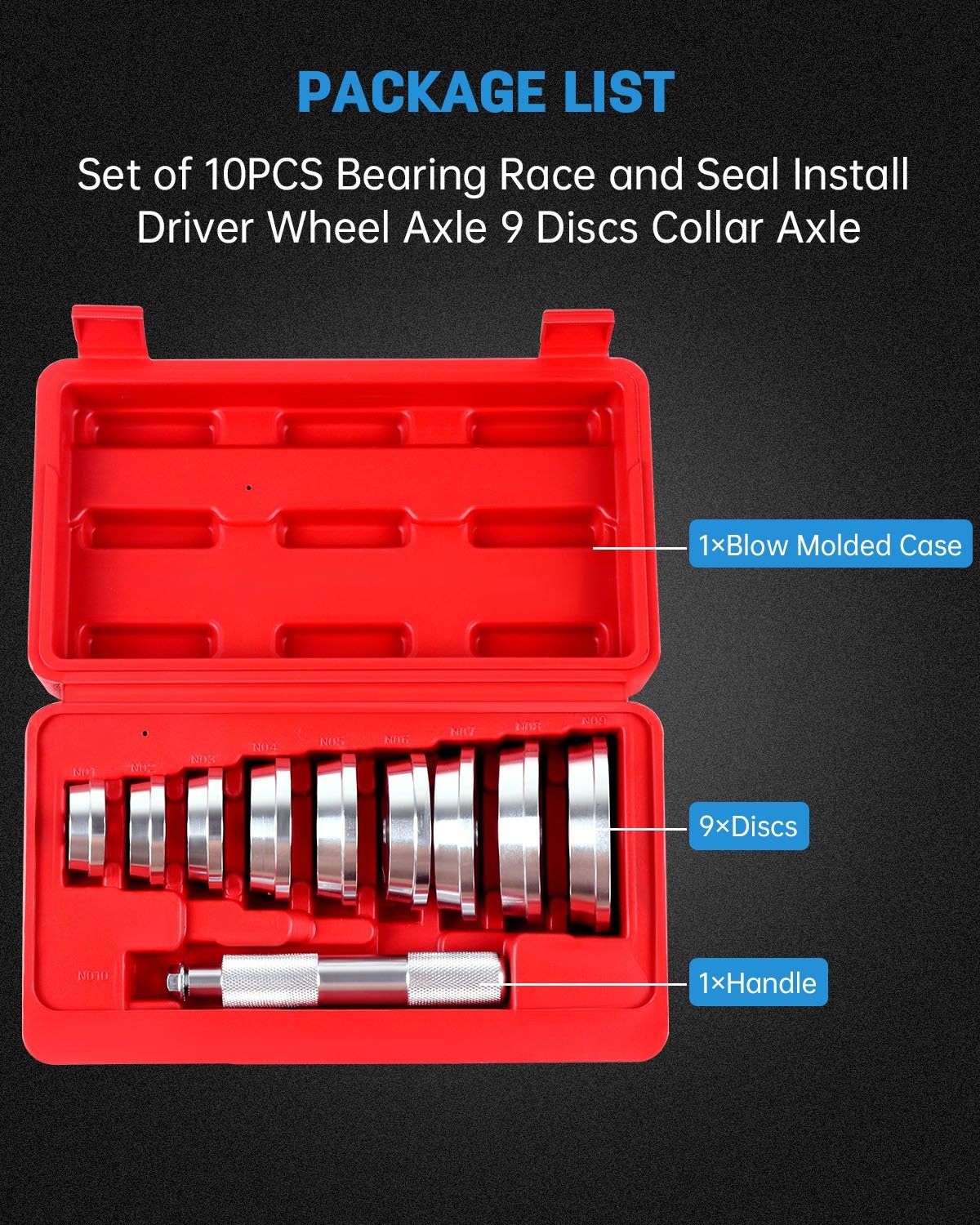 Auto Bearing Race & Seal Driver Set Wheel Axle Bearings Puller Install ...
