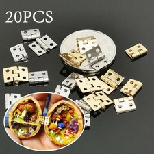 Miniature Brass Hinges with Mounting Holes 20 Piece Set for Crafts and Models