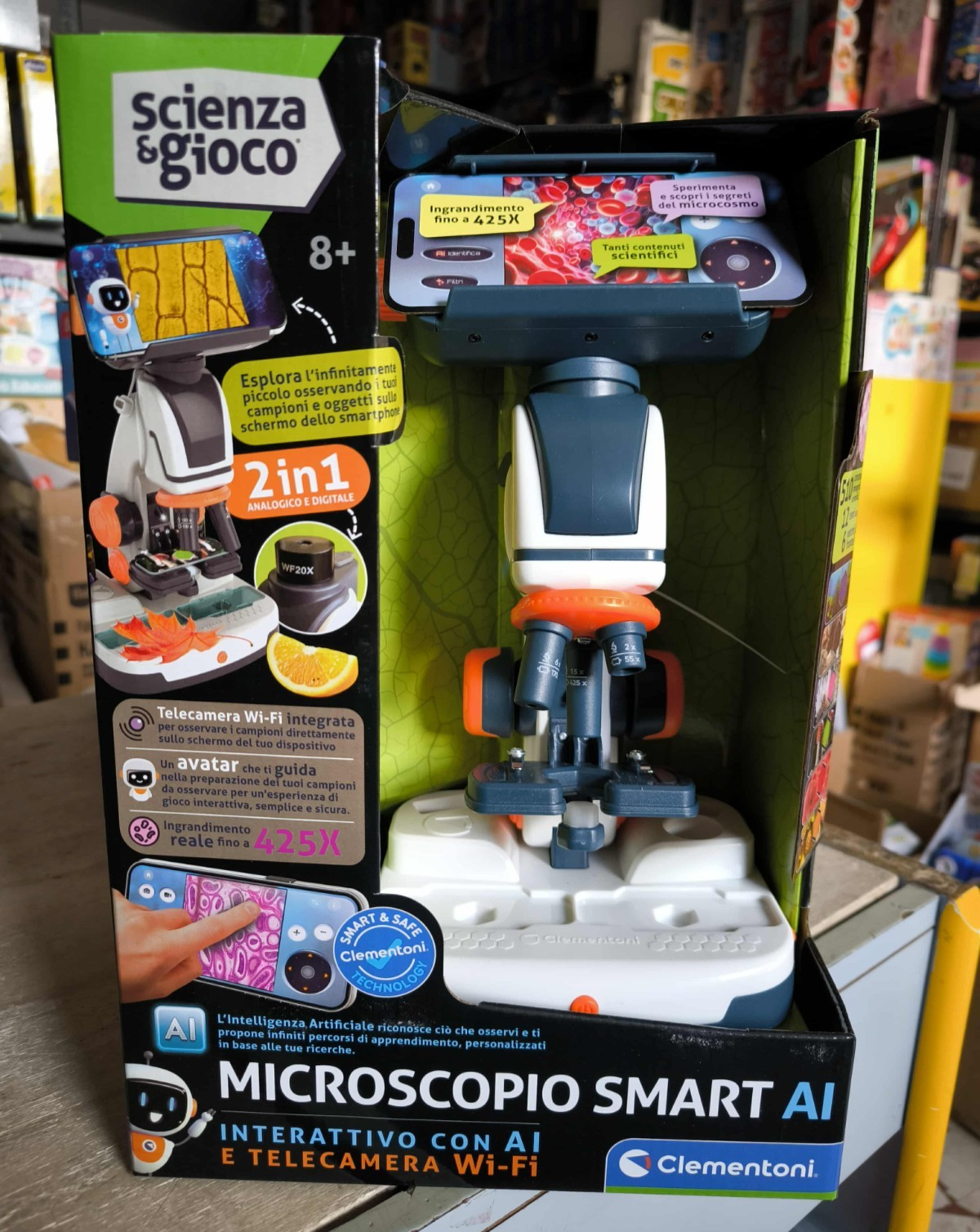 Clementoni Microscopio Smart AI Scienza e Gioco Laboratorio con Telecamera Wifi - Immagine 5
