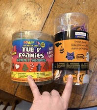 Two foam sticker tubs, Christmas and Halloween barely used 