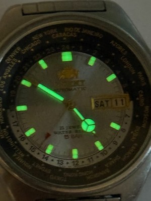 ORIENT World Time Automatic Watch Model 469EE 6 70 Vintage Rare