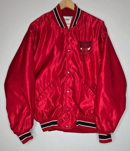 Chicago Bulls Delong 80er/90er Red Satin Jacket X-Large Jordan Era NBA Rare