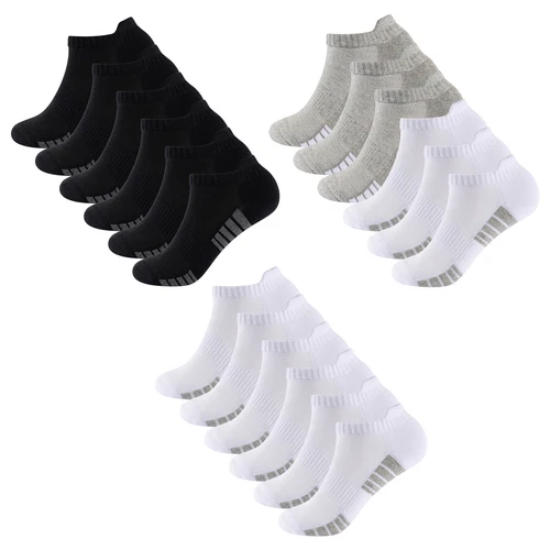 Unisex Mens Ladies 6 Pairs Trainer Liner Socks Cushioned Low Cut Ankle Running