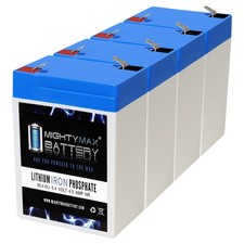 Mighty Max 6V 4.5AH Lithium Battery compatible with Easy Options 250VA - 4 Pack
