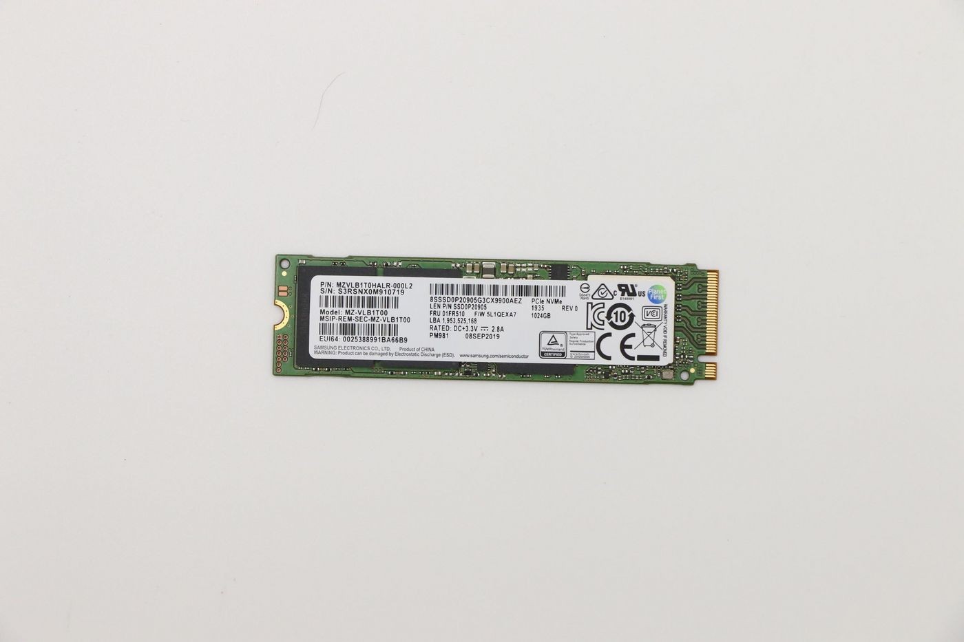 Lenovo FRU01FR510 SSD 1TB PM981 PCIe M.2 - Image 2