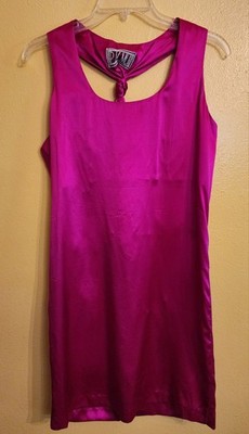 P.K. Mui Dress For BERGDORF GOODMAN Silk Racer Back Tank Hot Pink Fuschia Size 8