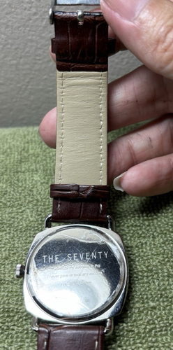 Egard The Seventy Mens Silver Tone Brown Leather Quartz Watch New Battery - Picture 2 of 7