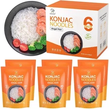 Soeos Konjac Noodles, Angel Hair Pasta, Low Calorie, Carb, Keto and... 