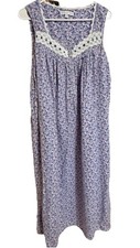 Eileen West 100 Cotton Lawn Ballet Nightgown Sleeveless Large Blue Pink