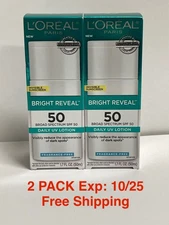 2X L'Oreal Bright Reveal UV Lotion Fragrance Free SPF 50 1.7oz EXPIRED: 10/25