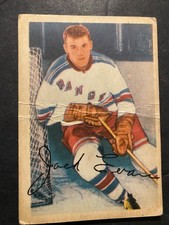 Jack Evans (New York Rangers) - 1953-54 Vintage Parkhurst Hockey Card #54
