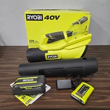Ryobi 40V Cordless 550 CFM Leaf Blower w/ 4Ah Battery & Charger - RY40LB01K