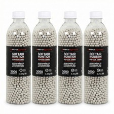 4 x 3000 Stk Ultrasport Softair Airsoft Kugeln 0,25 g BB 6 mm Wei&szlig; Hochglanz BBs