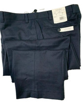 Calvin Klein Men's Navy 100% Wool Flat Front Dress Pants 38x32 NWT