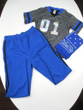 WEISSMAN Dance Costume Hip Hop Large Child Blue Black Silver Shirt Pants Bandana