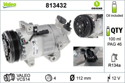 Kompressor Klimaanlage VALEO ORIGINS - NEW O.E. TECHNOLOGIE 813432 für DACIA MCV
