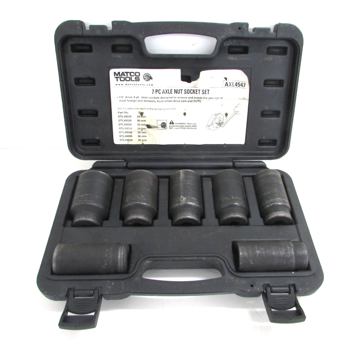 mitatake／エキノクスEquinox(ORCD-4006) MATCO TOOLS 1/2” DRIVE 7 pc. AXLE NUT IMPACT SOCKET SET AXL4547