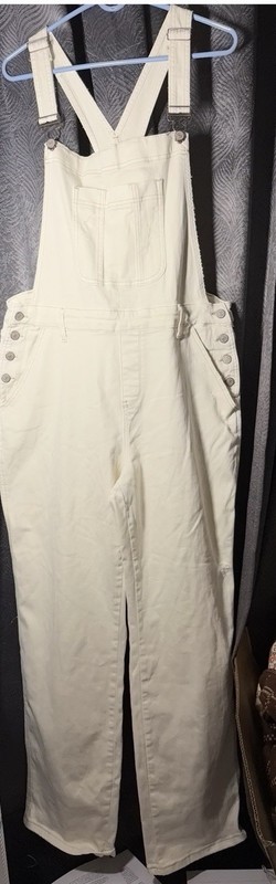 Off White Distressed Overalls By Judy blue Size 2xl