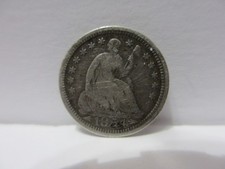 1854 LIBERTÉ ASSISE DEMI DIME AVEC FLÈCHES