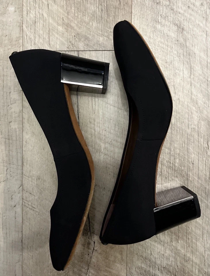 Zapatos de salón Donald Pliner Corin negros sin cordones de tacón bloque zapatos de carrera para mujer talla 9,5 M Foto 3 de 4