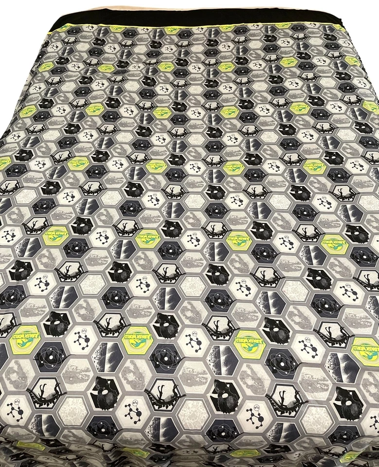 Sábana bajera plana doble dinosaurio Jurásico Park World para niños T Rex hueso negro verde gris Foto 2 de 4