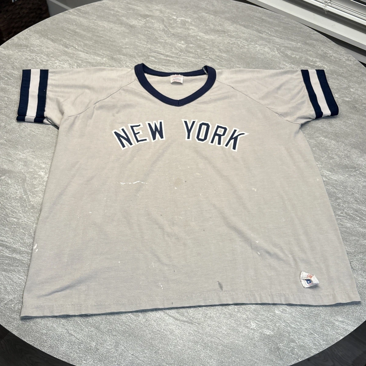 Maillot vintage authentique New York Yankees gris Rawlings Away taille