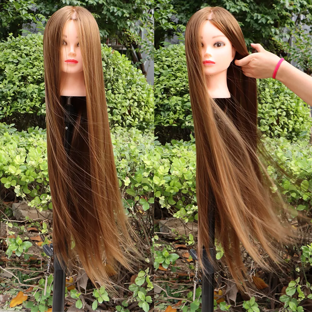 80cm Synthetic Hair Mannequin Head Hairstyles Training Hairdressers Practice