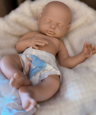 18in DIY Unpainted Full Body Silicone Reborn Baby Doll Girl