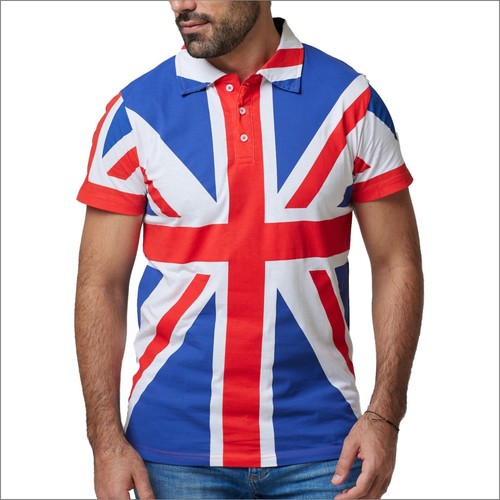 Polo Union Jack colletto taglia: S M L XL 2XL 3XL 100% cotone con stampa MARCHIO - Foto 2 di 7