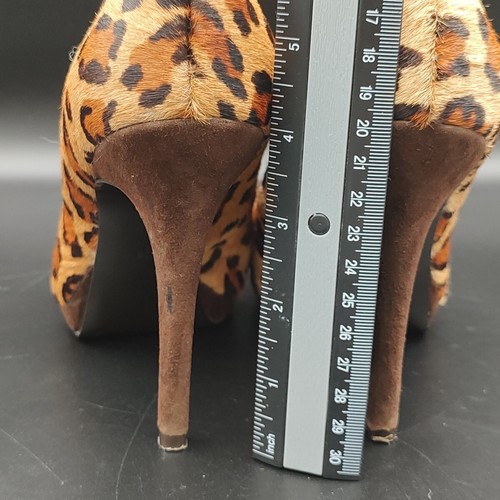 Ralph Lauren Size 6.5B Kailee II Leopard Haircalf Kidsuede Pumps 4" Heels - Picture 9 of 24
