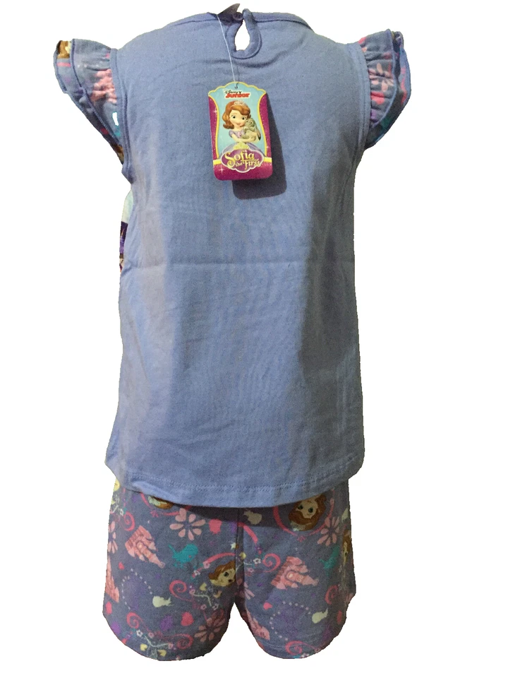 Nuevo con etiquetas Niñas Talla 6 Lindo Pijama Corto Lila Disney Sofía Estilo Verano Elástico Foto 2 de 2