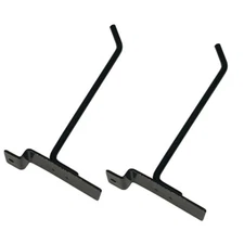 6" Slatwall Hook Panel Display Hooks, 1/4" Thickness Metal, Black - PACK 2