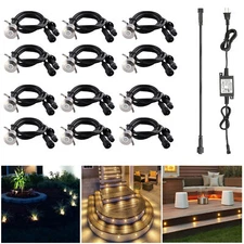 6/10x Waterproof In-Ground Deck Path LED Light Outdoor Garden Step Recessed Lamp