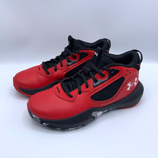 Under Armour Boys Lockdown 6 Red Basketball Shoes Sneakers Size 5Y 3025617-600