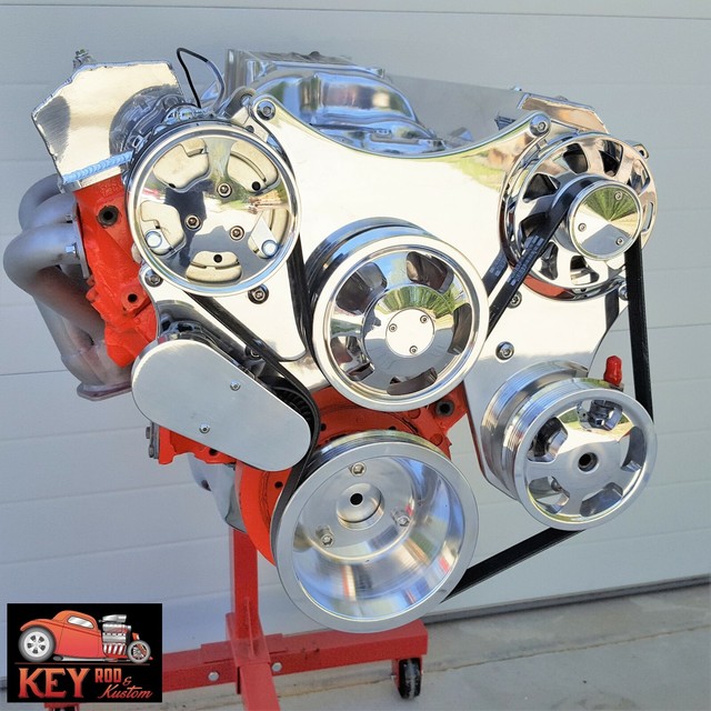 Small Block Chevy Polished Serpentine Kit Front Drive System SBC 305