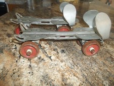 Vintage Pair Metal Steel Roller Skates No Straps - Union Hardware - Decor Rustic