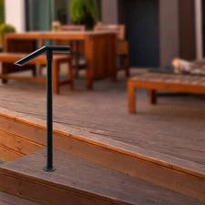 Metal Handrail Single Post Handrail Iron Handrail for 1-2 Step Stairs Railing